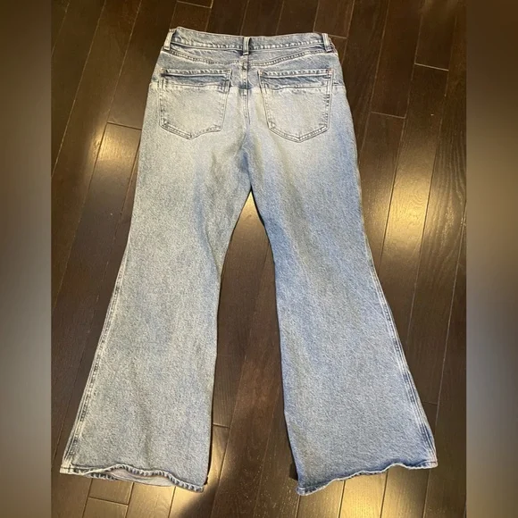 Express two tone destructed flare jeans size 6 - Picture 2 of 12